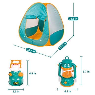 FUN LITTLE TOYS Pop Up Play Tent with Camping Gear and Tools Set, Outdoor Toys for Kids - Image 6