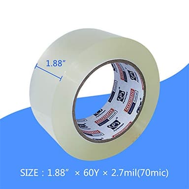 P PERFECTAPE Heavy Duty Packing Tape 6 Rolls, Total 360Y, Clear, 2.7 mil, 1.88 inch x 60 Yards, Ultra Strong, Refill for Packaging and Shipping - Image 2