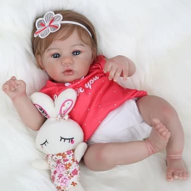 WOOROY Realistic Reborn Baby Dolls - 18 Inch Lifelike Newborn Baby Girl, Real Baby with Soft Weighted Body, Real Life Reborn Dolls Gift Set for Kids Age 3+ - Image 5