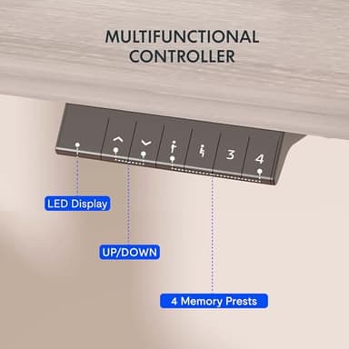 FLEXISPOT EN1 One-Piece Standing Desk 55 x 28 Inches Stand Up Desk Workstation Home Office Computer (White Frame + Gray Wood Top, 2 Packages) - Image 5