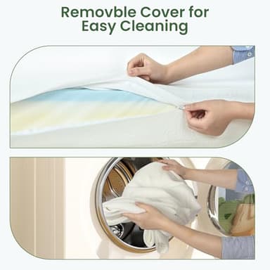 Rengue Crib Mattress, Pack and Play Mattress Pad, Dual-Sided Baby and Toddler Mattress with Memory Foam and Removable Cover, Fits Standard Size Cribs and Toddler Bed, 52" x 28" - Image 7