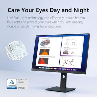 INNOCN 27" 2K 1440P QHD Monitor 100Hz IPS PC Computer Monitor for Mac Laptop, 65W USB C, HDMI, DP, Built-in Speaker, Eyes Care, Height/Pivot Adjustable, VESA Mountable - Black, 27D1Q - Image 4