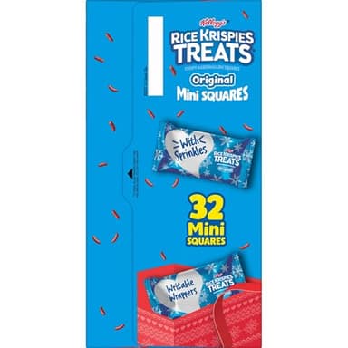 Rice Krispies Treats Mini Marshmallow Cereal Bars, Holiday Snacks, Snack Bars, Original with Holiday Sprinkles, 12.4oz Box (32 Bars) - Image 9