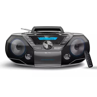 Philips Portable CD Player Boombox Bluetooth with Cassette Player All in one Powerful Stereo Boom Box CD Player for Home Mega Bass Reflex Speakers, Radio/USB/MP3/AUX Input with Backlight LCD Display - Image 1