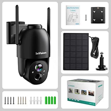 Solar Security Cameras Wireless Outdoor, Security Cameras with 2K 3MP, Battery Powered PTZ WiFi, Color Night Vision, 2-Way Talk, PIR Motion Detection, Spotlight & Siren Alarm for Home Security - Image 7