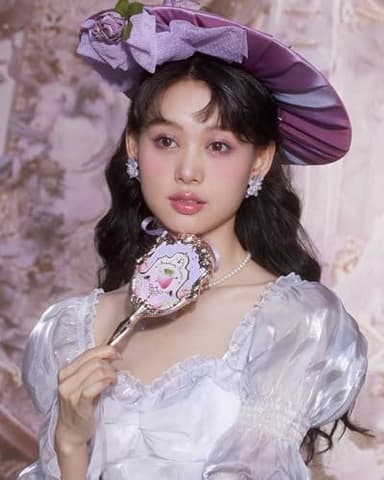 Flower Knows Violet Strawberry Rococo Hand Mirror,Vintage Portable Handheld Mirror,Fancy & Pretty Princess Mirror with Long Handle,Gift for Girls(Wisteria Purple) - Image 6