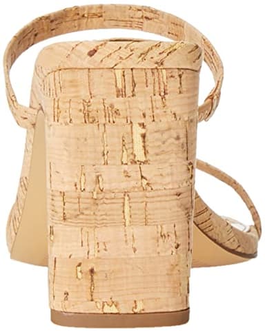 The Drop Women's Avery Square Toe Two Strap High Heeled Sandal, Cork, 9 - Image 3