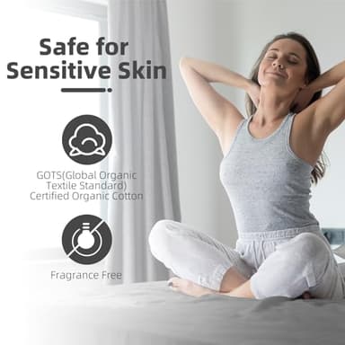 HLLBLL Grounding Bedding Sheet Set, Bed Sheets and Pillowcase Set, 90% Organic Cotton+10% Pure Silver Organic Fitted Grounded Sheet for Improved Sleep, Pain Relief (Gray, (78.1 * 80.1 * 15.2inch)) - Image 2