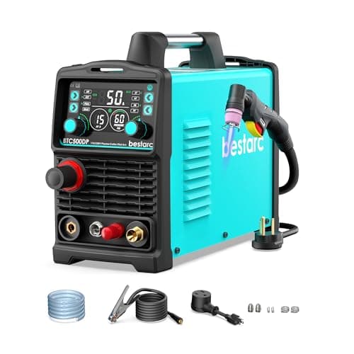 bestarc Plasma Cutter, [Pilot Arc] [Large LED Display] [Air Sensor Technology] 50Amps Cutter Machine 110/220V Dual Voltage IGBT Inverter 5/8 Inch Clean Cut, Post Flow 2T/4T for Home DIY BTC500DP 10GEN - Image 1