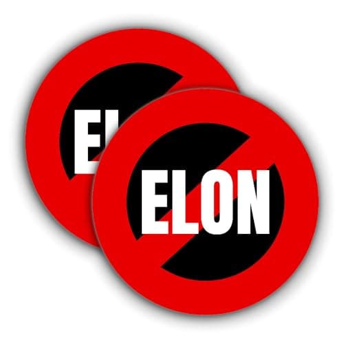 2 pcs Elon Sticker, No Elon Sticker, Elon Sticker, Musk Tesla Bumper Sticker, 4 Inch Waterproof Vinyl Decal for Car, Truck, Laptop, Window, Tesla Bumper Sticker - Image 1