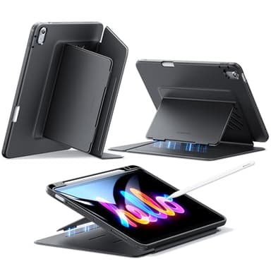 ESR for iPad Air 11 Inch Case M3/M2 (2025/2024), iPad Air 5th/4th Gen (2022/2020), Vertical Stand Cover, Multi Stand Angles, Ultra-Stable Case with Pencil Holder, Auto Wake/Sleep, Black - Image 1