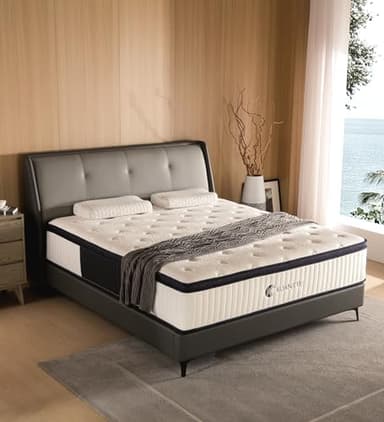 KOANTTI Queen Mattress,12 Inch Queen Size Mattresses Memory Foam Hybrid White Mattress in a Box,with Provide Support and Improve Sleep Mattresses,Medium Firm,CertiPUR-US. - Image 3