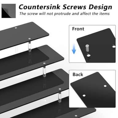 Acrylic Riser Display Stand, Black 4 Tier Cupcake Stand Display Risers Shelf Perfume Cologne Organizer Compatible with Funko Pop Food Dessert Makeup Skincare Cosmetics Lotion Organizer (1 PACK) - Image 3