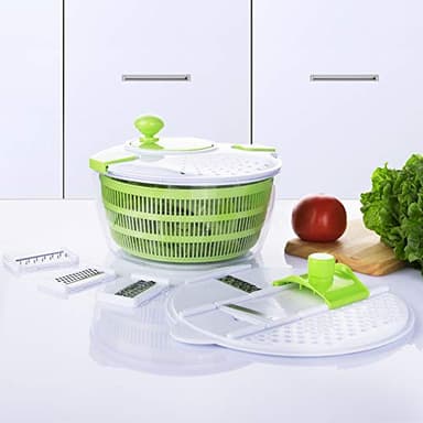 7 in 1 Multifunction Kitchen Gadget set 4L Salad Spinner Vegetable Dryer Grater Slicer - Image 2