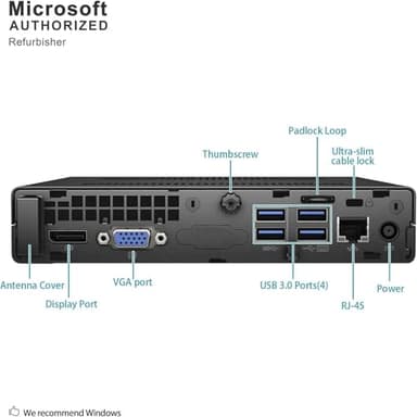 HP EliteDesk 800G2 mini Desktop PC, 800G2 Tiny Computer, Quad Core i5-6500, 16GB RAM, 256GB SSD, RGB Keyboard, 800 G2 Desktop Computer Windows 11 Pro (Renewed) - Image 3