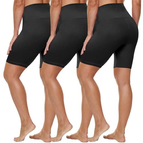 HLTPRO 3 Pack Plus Size Biker Shorts for Women (L-4XL)- 8"/5" High Waist Tummy Control Shorts for Workout, Yoga, Running - Image 1
