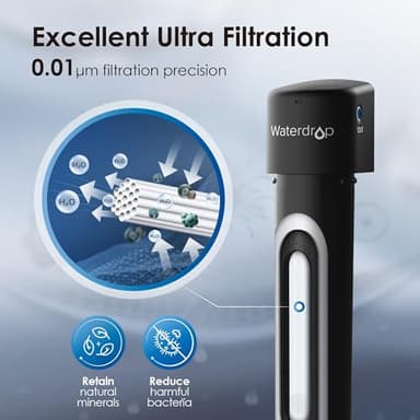 Waterdrop 17UB-UF 0.01 μm Ultra Filtration Under Sink Water Filter System for Baçtёria Reduction, Reduces Lead, Chlorine, Bad Taste & Odor, 24K Gallons, with Dedicated Brushed Nickel Faucet, USA Tech - Image 3