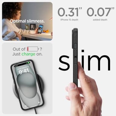 Spigen Liquid Air Designed for iPhone 15 Case (2023) [Military-Grade Protection] - Matte Black - Image 6
