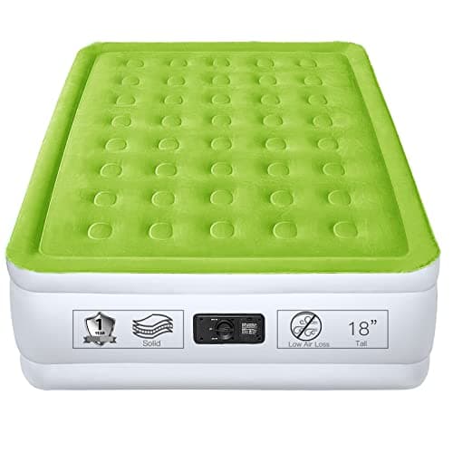 YENING Full Size Air Mattress with Built in Pump Raised Double Blow up Bed Inflatable Camping Airbed Electric 18 Inch Tall - Image 1