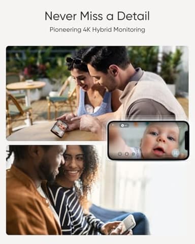 eufy Security Baby Monitor E21 with 4K UHD Camera, 5'' 720p Display, 8X Zoom, Hybrid Wi-Fi and No Wi-Fi Connection, 24/7 Recording in app, Pan-Tilt, Portable Camera with Built-in Battery, ANR - Image 2