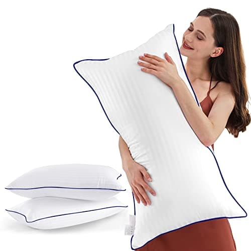 SEMZSOM Bed Pillows for Sleeping, King Size Pillows Set of 2 Cooling Luxury Hotel Quality Pillow with Premium Soft Down Alternative Filling for Back, Stomach or Side Sleepers - Image 1