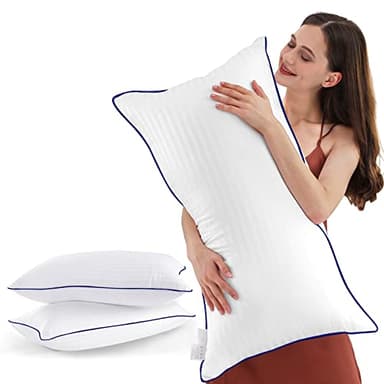 SEMZSOM Bed Pillows for Sleeping, King Size Pillows Set of 2 Cooling Luxury Hotel Quality Pillow with Premium Soft Down Alternative Filling for Back, Stomach or Side Sleepers - Image 1
