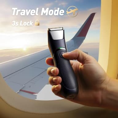 LGTGH Body Hair Trimmer for Men: Pubic Hair Trimmer with Mirror & LED Light - Electric Ball Shavers with Ceramic Blades & Travel Lock - Body Groomer IPX7 Waterproof Wet/Dry Use for Groin/Legs/Chest - Image 5