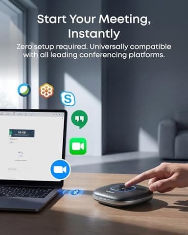 Anker PowerConf Speakerphone, Zoom Certified Conference Speaker with 6 Mics, 360° Enhanced Voice Pickup, 24H Call Time, Bluetooth 5.3, USB C, Compatible with Leading Platforms for Personal Workspaces - Image 6