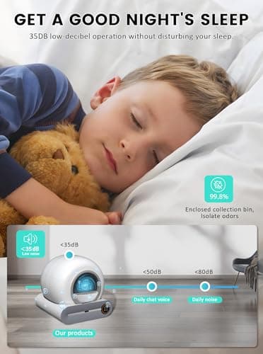 Automatic Litter Box, Upgraded Robot Self Cleaning Litter Box for Multiple Cats, 65L+9L Extra Large, Features Negative ion Sterilization and Deodorization, APP Control, 3 Rolls Litter Bag Liners - Image 6