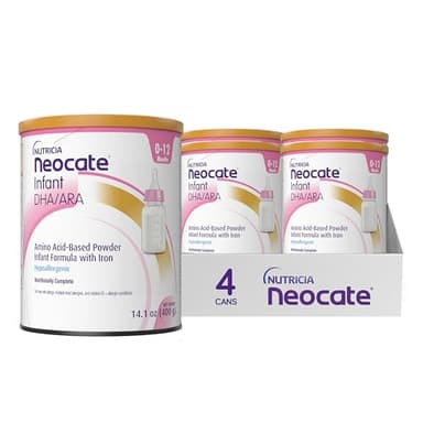 Nutricia Neocate Infant - Hypoallergenic, Amino Acid-Based Baby Formula - Well-Tolerated & Supports Normal Growth - Infant Formula with DHA, ARA & Iron - 14.1 oz can (Pack of 4) - Image 1