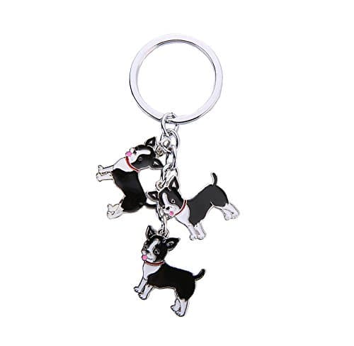 Aeiniweraabbcc Pet Keychain,Three Cute Dogs Pendant Style Lovely Jewelry Dog keying Bag Charm Metal Pet Key Ring for Hoilday Birthday Gift (Black Chihuahua) - Image 1