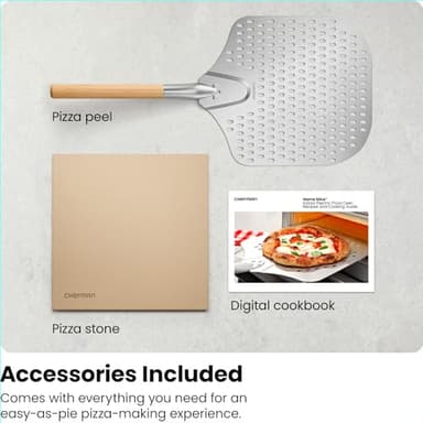 CHEFMAN Indoor Pizza Oven - Makes 12 Inch Pizzas in Minutes, Heats up to 800°F - Countertop Electric Pizza Maker with 5 Touchscreen Presets, Pizza Stone and Peel Included - Stainless Black - Image 6