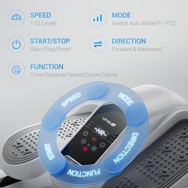 Under Desk Elliptical Machine, Ellipse Leg Exerciser for Seniors, Quiet & Portable Electric Seated Eclipse Exercise Training Machine with Remote, 12 Speeds & Mute Function, Manual & Auto Mode (White) - Image 3