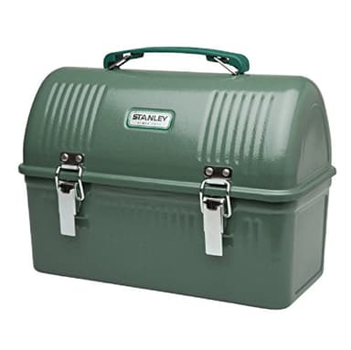 Stanley Classic Lunch Box 10 qt | Vintage Metal Lunchbox | Durable Meal Container with Handle and Latch | Stores Food, Drinks, Thermos, Water Bottle | Hammertone Green - Image 1
