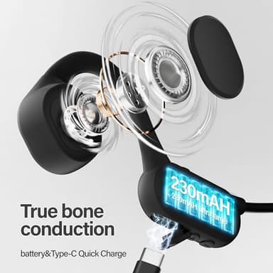 New Bone Conduction Headphones, Bluetooth 5.4 Open-Ear Headphones with Mic，12Hrs Playtime Wireless Bluetooth Headphones,Waterproof sports earphones with earplugs, perfect for Running, Cycling, Walking - Image 4
