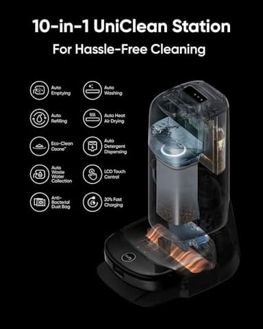 eufy Robot Vacuum Omni S1 Pro with All-in-One Station, HydroJet Robot Vacuum and Mop Combo, Eco-Clean Ozone, 8000 Pa Suction + Automatic Water Refill and Drainage System - Image 2