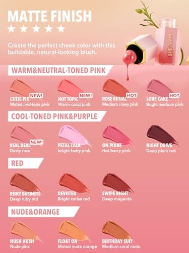 SHEGLAM Color Bloom Liquid Blush Makeup for Cheeks Matte Finish-Cutie Pie - Image 5