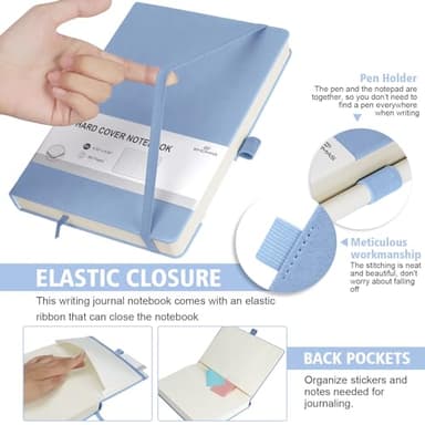 EMOMAS Lined Journal Notebook, 1 Pack (Sky Blue), 360 Pages, 9.8 inches x 6.9 inches - 100 gsm Thick Paper, Hardcover - Image 4