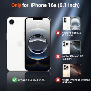 SUPFINE Magnetic for iPhone 16e Case (Compatible with MagSafe)(Military Grade Drop Protection) Slim Translucent Matte Shockproof with Anti-Fingerprint Phone Cover 2025,Black - Image 2