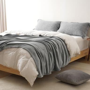 David's Home Soft Fleece Blanket King Size, 300GSM Warm Comfy for Fall Winter, Cozy Plush Lightweight Fuzzy Blanket for Bed, Couch, Sofa, Travel, Office, Chirstmas Gift for Women,Grey,108x90 inches - Image 4