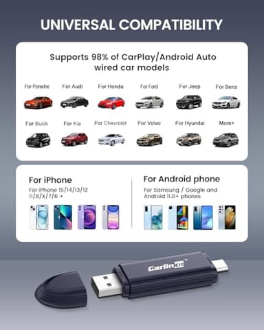 Carlinkit Mini SE Pro Wireless Adapter for OEM Wired CarPlay & OEM Wired Android Auto,Compatible with iOS 10 & Android 10 and Above, Fast Connection, No Latency - Deep Blue - Image 7
