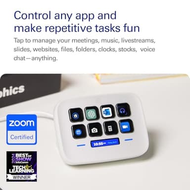 Elgato Stream Deck Neo – 8 Customizable Keys, 2 Touch Points, Speed Through Tasks & Workflows - Control Word, Excel, PowerPoint, Teams, Zoom, Spotify and more, Drag-’n-Drop Setup - Works with Mac & PC - Image 2