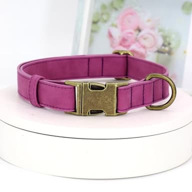 Didog Soft PU Leather Dog Collar, Stylish Quick Released Dog Collar for Large Dogs, Easy Clean Adjustable Pet Collar for Daily Walking, Purple, L Fit 15-23" Neck - Image 4