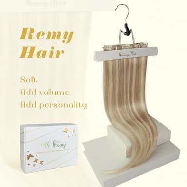 Ve Sunny Clip in Hair Extensions Real Human Hair Highlights Human Hair Clip in Extensions Dark Ash Blonde Highlights Light Blonde Real Hair Extensions Clip in Human Hair Comfortable 7pcs 20inch 120g - Image 5