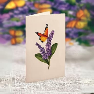 Freshcut Paper Pop Up Cards, Lavender & Butterflies, 12 Inch Life Sized Forever Flower Bouquet 3D Popup Greeting Card, Birthday & Thank You Card, Blank Notecard & Envelope - Image 4