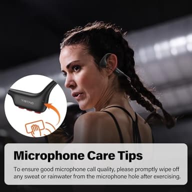 Yistao Bone Conduction Headphones, Open Ear Headphones Wireless Earphones, 32GB MP3, 8 Hours Playtime, Bluetooth 5.3, IP68 Waterproof Earphones for Running and Fitness Workout - Red - Image 7