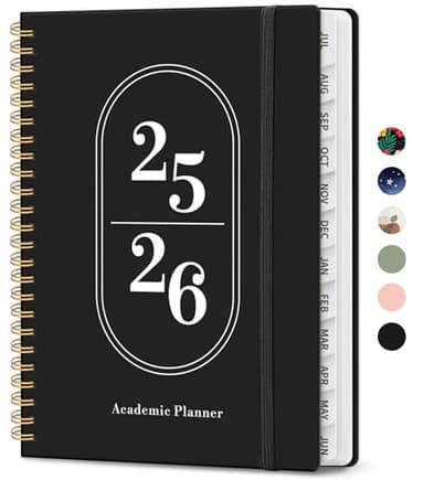 Planner 2025-2026, Academic Year Weekly and Monthly Calender Planner, July 2025 - June 2026, Spiral Bound School Planning Tool, Perfect for Teacher, Student, Women & Men - A5 (6.3" x 8.5"), Black - Image 1