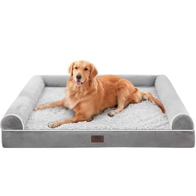 WESTERN HOME Large Dog Bed, Orthopedic Dog Beds with Waterproof Lining, XL Pet Couch with Removable Washable Cover and Nonskid Bottom, Grey - Image 1