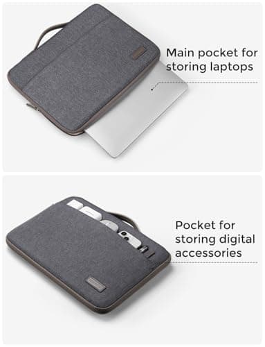 DOMISO 17.3 inch Laptop Case Sleeve Protective Cover Compatible with 17.3 inch HP Pavilion Envy 17/Lenovo IdeaPad/Acer/ASUS/Dell/Alienware/LG Gram,Water Resistant Computer Bag with Handle,Dark Grey - Image 3