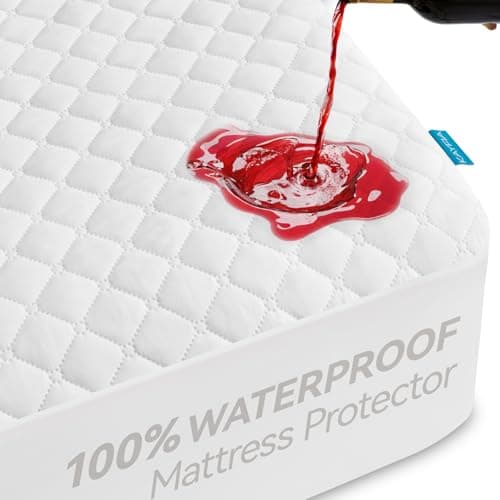 Kayfia Waterproof Mattress Protector, Full Size Soft Breathable 3D Air Fabric Mattress Cover, Noiseless Mattress Pad with Deep Pocket 6"-21" Machine Washable - Image 1